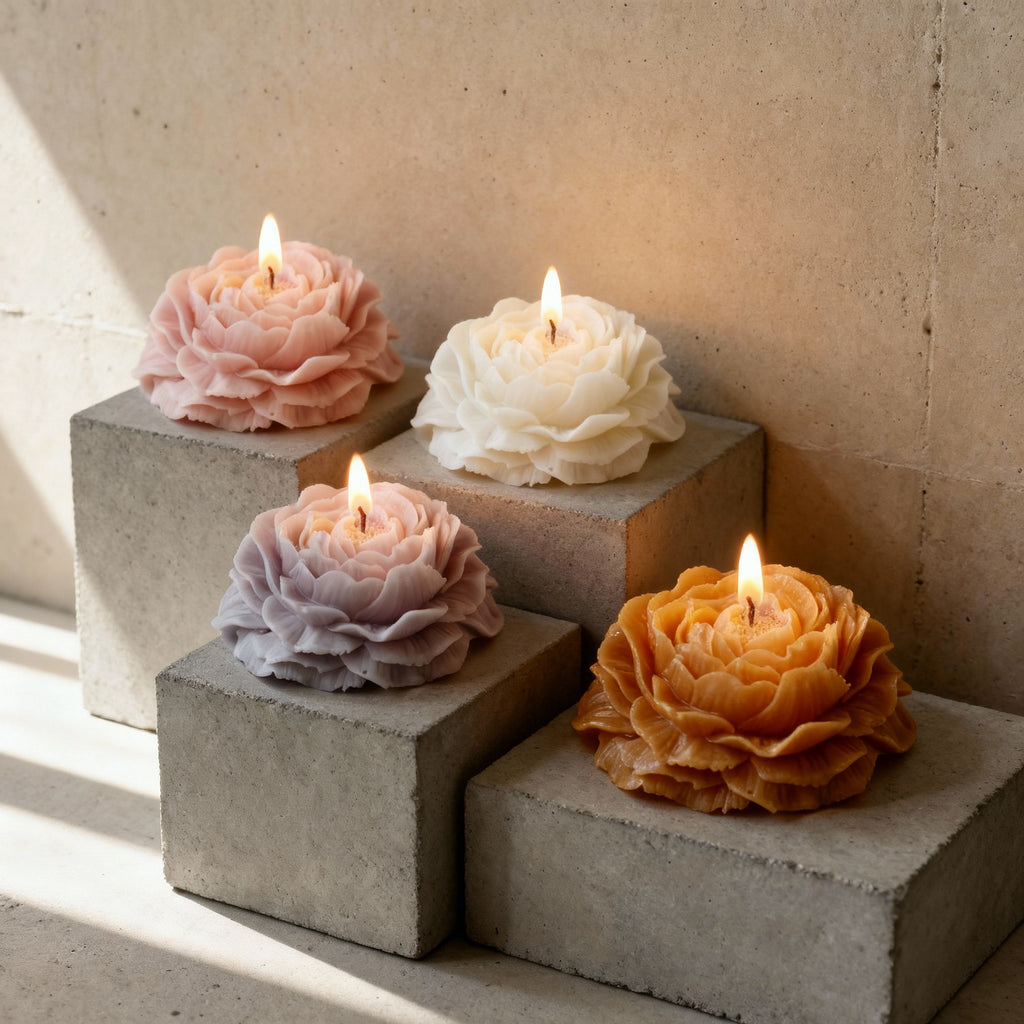 Peony Flower Scented Candle – Elegant Decorative Gift